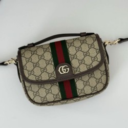 Replica Borsa a mano piccola Gucci Ophidia 836843 Marrone Imitazioni Falso