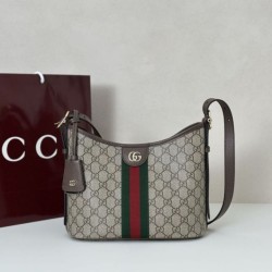 Replica Borsa a tracolla piccola Gucci Ophidia 836872 Marrone Imitazioni Falso