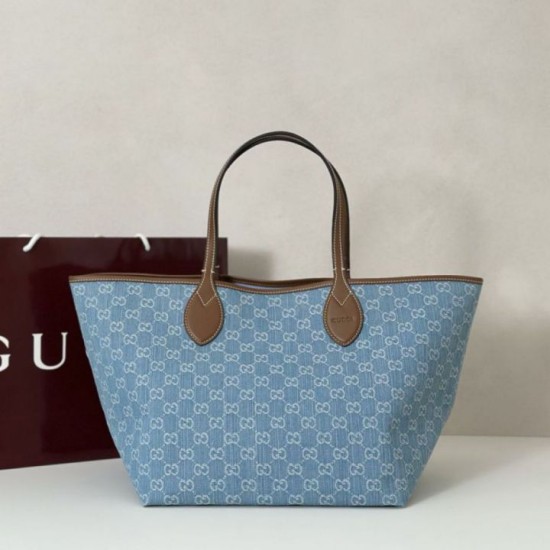 Replica Borsa tote grande Gucci Totissima 837190 Blu Imitazioni Falso
