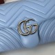 Replica Borsa a spalla media Gucci GG Marmont 837267 Blu Imitazioni Falso