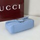 Replica Borsa a spalla media Gucci GG Marmont 837267 Blu Imitazioni Falso