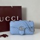 Replica Borsa a spalla media Gucci GG Marmont 837267 Blu Imitazioni Falso