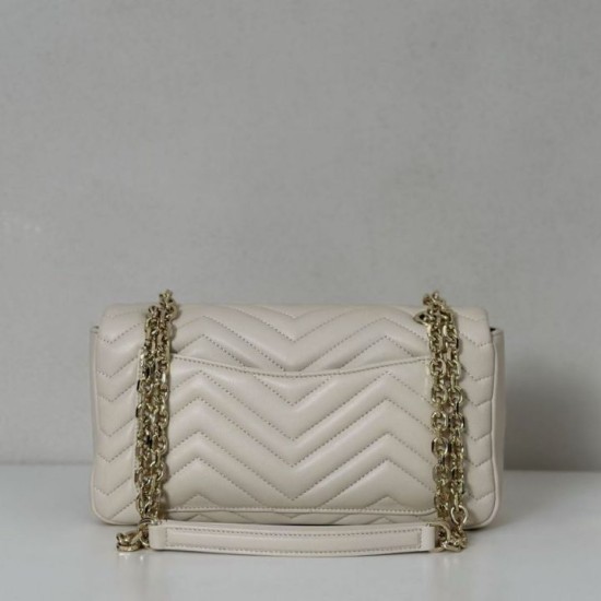 Replica Borsa a spalla media Gucci GG Marmont 837267 Beige Imitazioni Falso