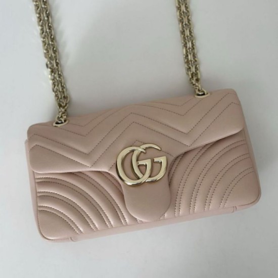 Replica Borsa a spalla media Gucci GG Marmont 837267 Rosa Imitazioni Falso