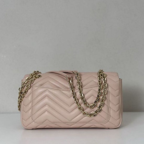 Replica Borsa a spalla media Gucci GG Marmont 837267 Rosa Imitazioni Falso