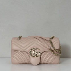 Replica Borsa a spalla media Gucci GG Marmont 837267 Rosa Imitazioni Falso