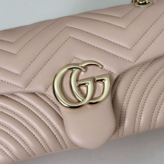 Replica Borsa a spalla media Gucci GG Marmont 837267 Rosa Imitazioni Falso