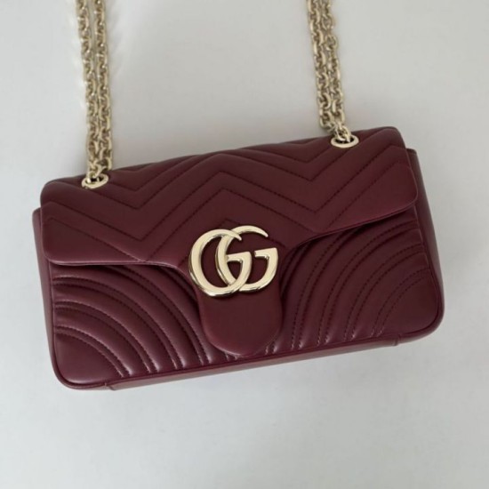 Replica Borsa a spalla media Gucci GG Marmont 837267 Rosso Imitazioni Falso