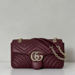Replica Borsa a spalla media Gucci GG Marmont 837267 Rosso Imitazioni Falso