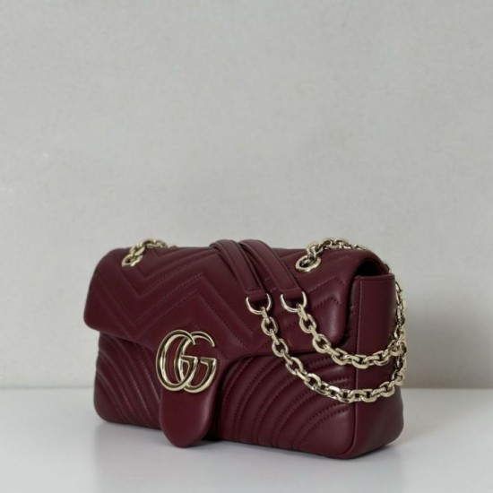 Replica Borsa a spalla media Gucci GG Marmont 837267 Rosso Imitazioni Falso