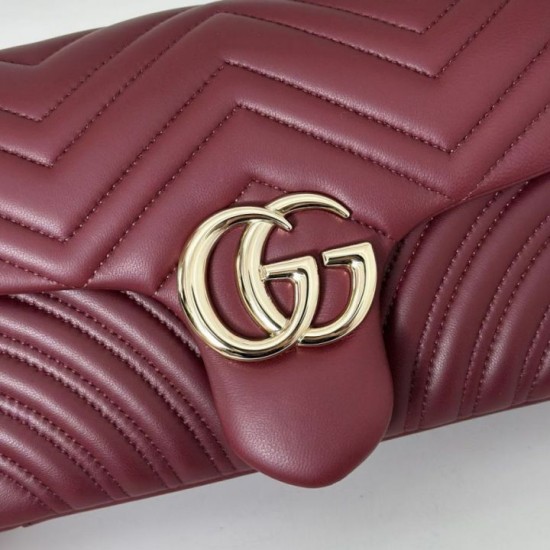 Replica Borsa a spalla media Gucci GG Marmont 837267 Rosso Imitazioni Falso
