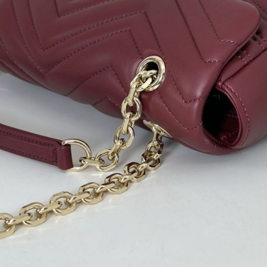 Replica Borsa a spalla media Gucci GG Marmont 837267 Rosso Imitazioni Falso