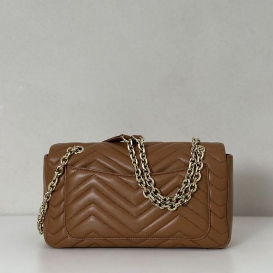 Replica Borsa a spalla media Gucci GG Marmont 837267 Marrone Imitazioni Falso