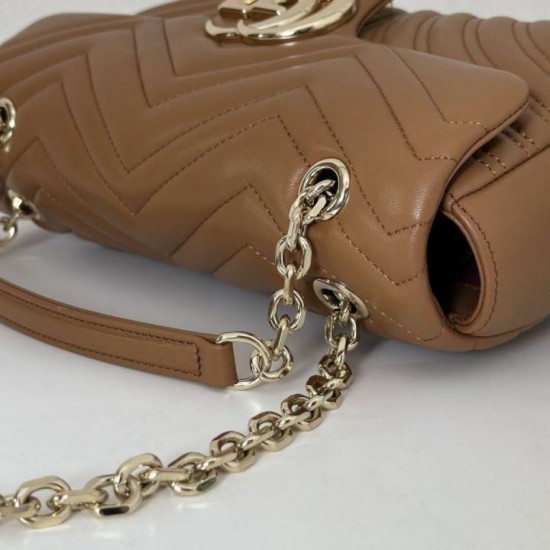 Replica Borsa a spalla media Gucci GG Marmont 837267 Marrone Imitazioni Falso