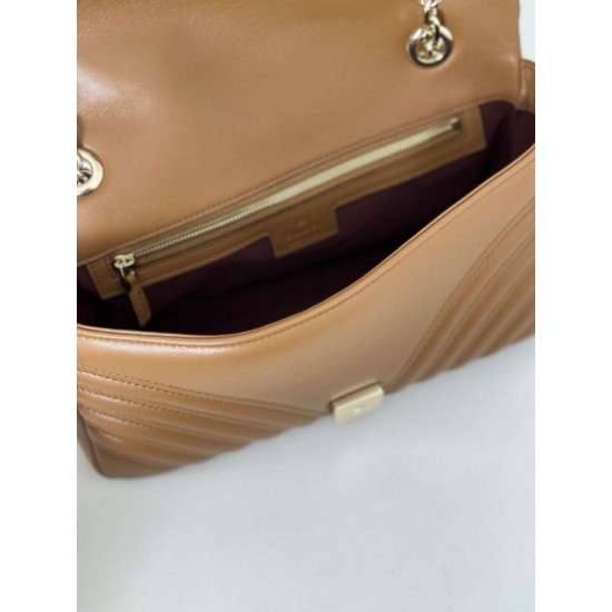 Replica Borsa a spalla media Gucci GG Marmont 837267 Marrone Imitazioni Falso