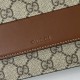 Replica Emblema Gucci GG Portafoglio con catena 838151 Marrone Imitazioni Falso
