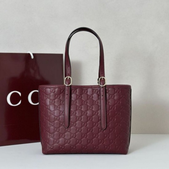 Replica Borsa tote media Gucci GG Emblem 847456 Rossa Imitazioni Falso