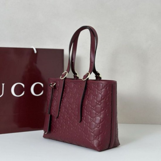 Replica Borsa tote media Gucci GG Emblem 847456 Rossa Imitazioni Falso