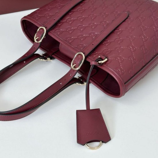 Replica Borsa tote media Gucci GG Emblem 847456 Rossa Imitazioni Falso