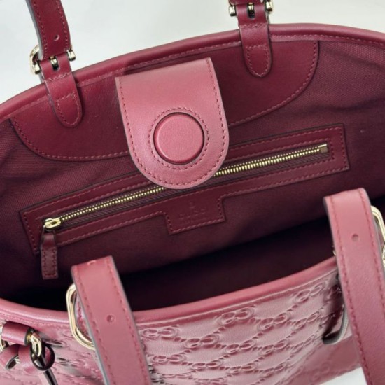 Replica Borsa tote media Gucci GG Emblem 847456 Rossa Imitazioni Falso