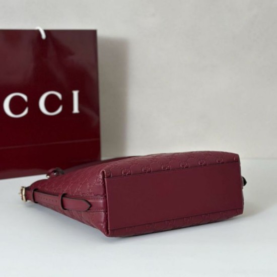 Replica Borsa a tracolla piccola Gucci GG Emblem 848881 Rossa Imitazioni Falso
