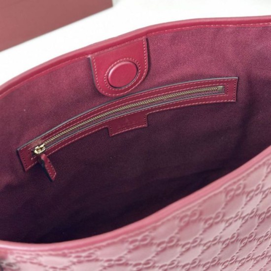 Replica Borsa a tracolla piccola Gucci GG Emblem 848881 Rossa Imitazioni Falso