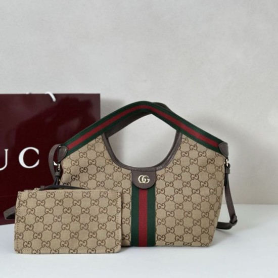 Replica Borsa tote piccola Gucci Giglio 860845 Marrone Imitazioni Falso