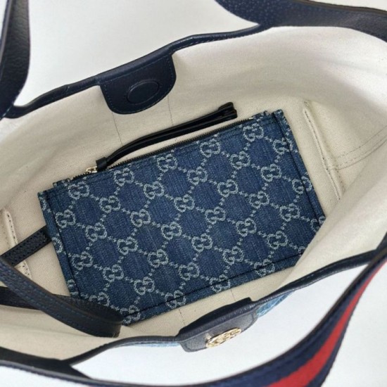 Replica Gucci Borsa tote piccola Giglio 860845 Blu Imitazioni Falso