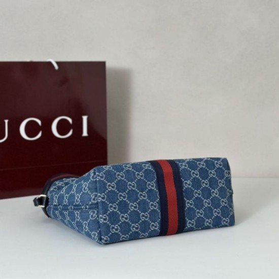 Replica Gucci Borsa tote piccola Giglio 860845 Blu Imitazioni Falso