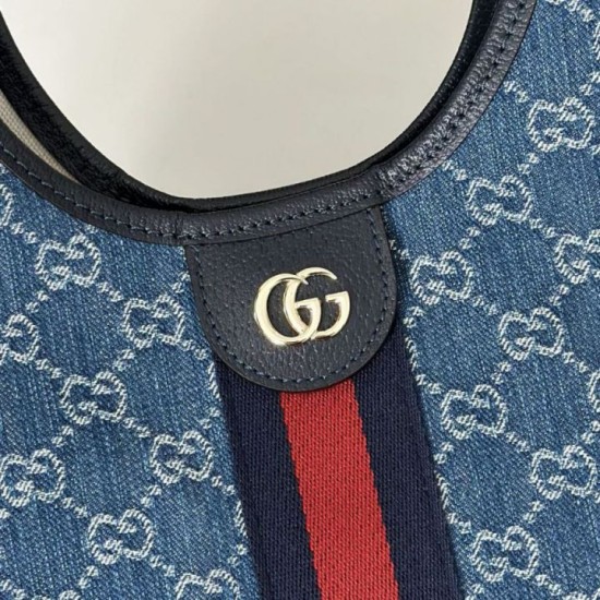 Replica Gucci Borsa tote piccola Giglio 860845 Blu Imitazioni Falso