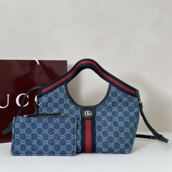 Replica Gucci Borsa tote piccola Giglio 860845 Blu Imitazioni Falso