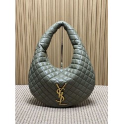 Replica Borsa hobo Icare YSL Saint Laurent in nappa grigio/verde Imitazioni Falso