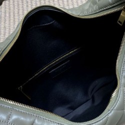 Replica Borsa hobo Icare YSL Saint Laurent in nappa grigio/verde Imitazioni Falso