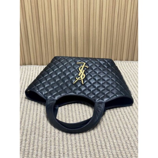 Replica Borsa tote media Icare classico YSL Saint Laurent nera Imitazioni Falso