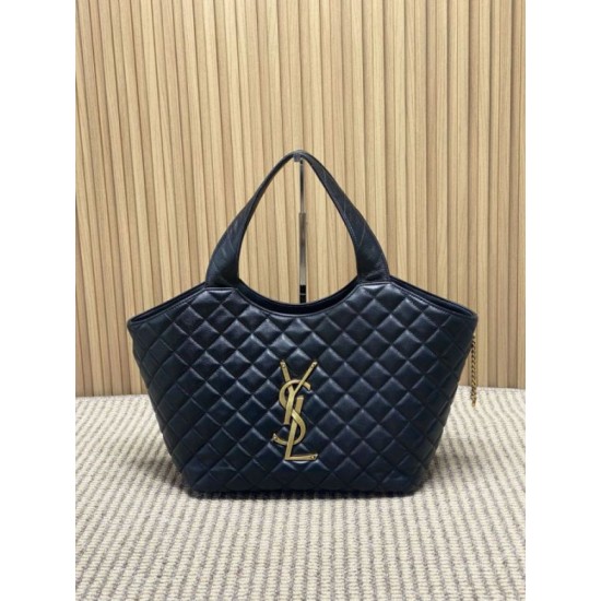 Replica Borsa tote media Icare classico YSL Saint Laurent nera Imitazioni Falso