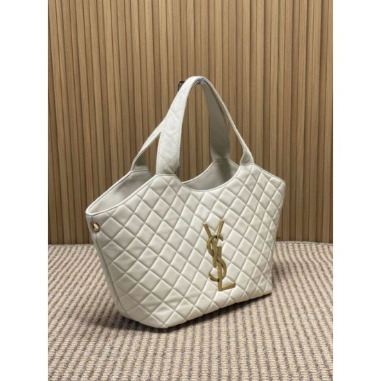 Replica Borsa tote media Icare classico YSL Saint Laurent beige Imitazioni Falso
