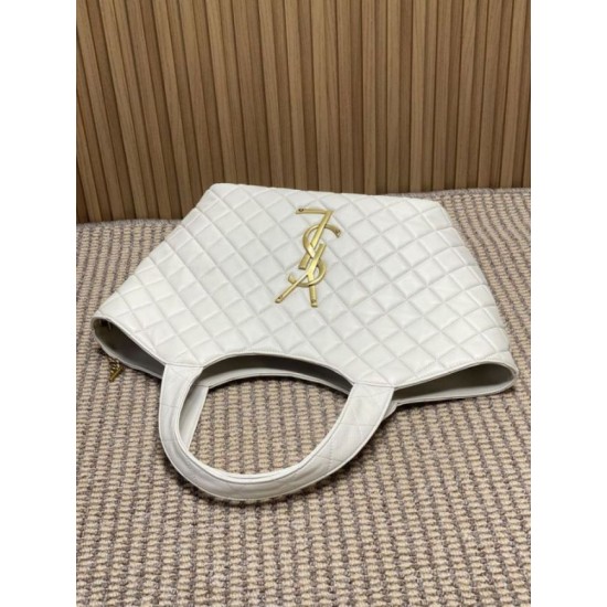 Replica Borsa tote media Icare classico YSL Saint Laurent beige Imitazioni Falso