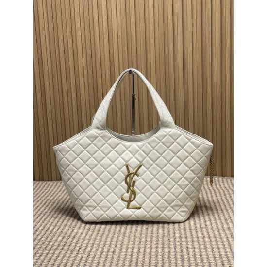Replica Borsa tote media Icare classico YSL Saint Laurent beige Imitazioni Falso