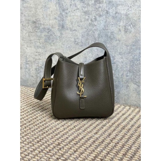Replica Borsa hobo mini morbida YSL Saint Laurent Le 5 À 7 Caffè Chiaro Imitazioni Falso