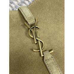 Replica Borsa hobo mini morbida YSL Saint Laurent Le 5 À 7 in pelle scamosciata gialla Imitazioni Falso