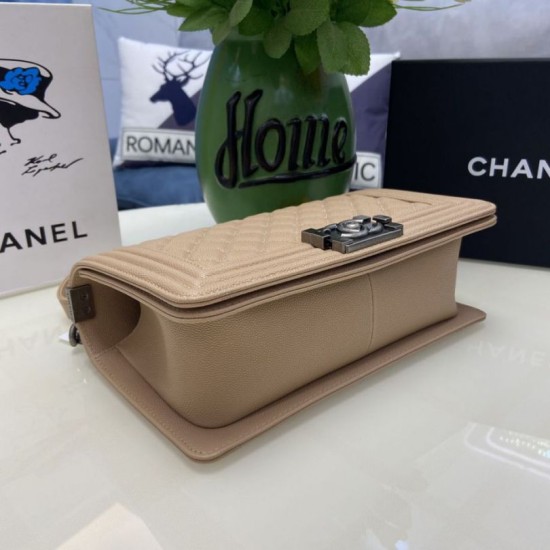 Replica Borsa Chanel Boy Flap Classic A67086 Pelle di vitello granata hardware oro/argento albicocca Imitazioni Falso Replica Borsa Chanel Boy Flap Classic A67086 Pelle di vitello granata hardware oro/argento albicocca Imitazioni Falso