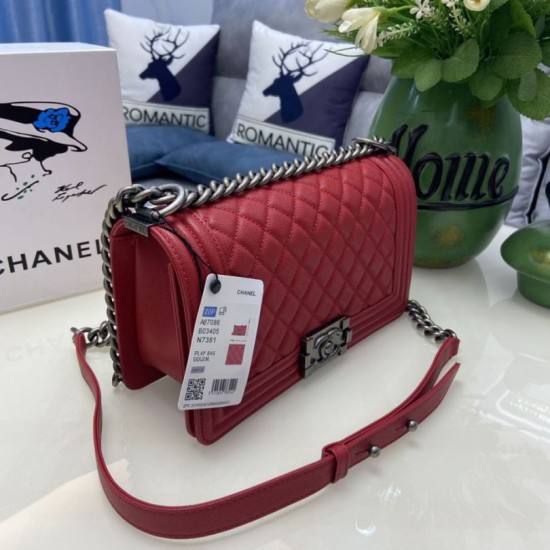 Replica Borsa Chanel Boy Flap Classic A67086 Pelle di vitello granata hardware oro/argento rossa Imitazioni Falso Replica Borsa Chanel Boy Flap Classic A67086 Pelle di vitello granata hardware oro/argento rossa Imitazioni Falso