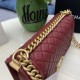 Replica Borsa Chanel Boy Flap Classic A67086 Pelle di vitello granata hardware oro/argento bordeaux Imitazioni Falso
