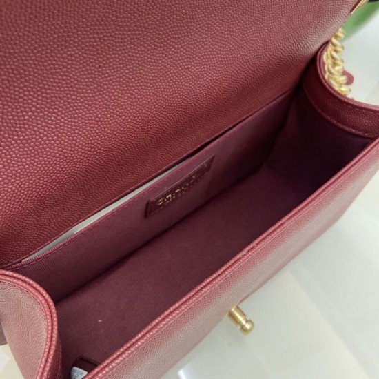 Replica Borsa Chanel Boy Flap Classic A67086 Pelle di vitello granata hardware oro/argento bordeaux Imitazioni Falso