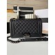 Replica Borsa Chanel Boy Flap A67086 Pelle di vitello granata finiture nere Imitazioni Falso