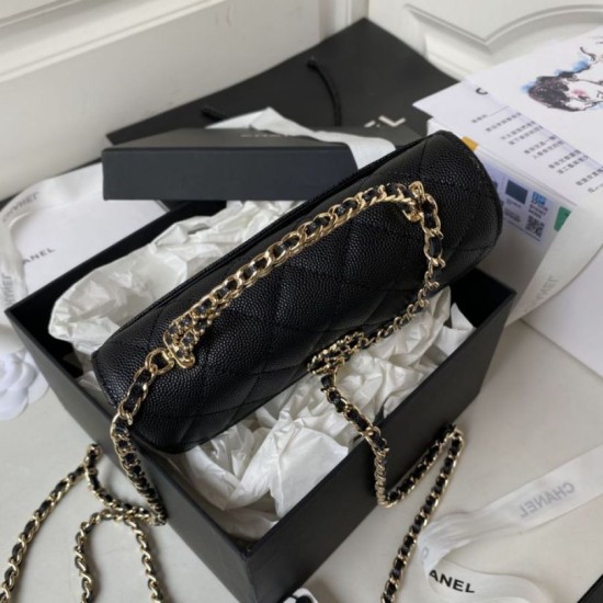 Replica Borsa Chanel Kelly Dark Horse con Manico Lungo AP3238 Nero Imitazioni Falso