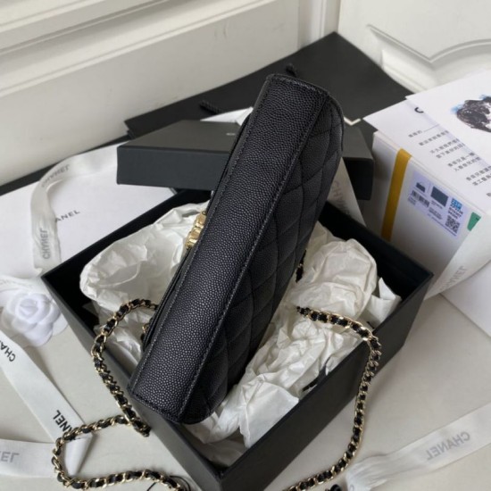 Replica Borsa Chanel Kelly Dark Horse con Manico Lungo AP3238 Nero Imitazioni Falso