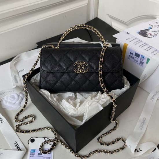 Replica Borsa Chanel Kelly Dark Horse con Manico Lungo AP3238 Nero Imitazioni Falso