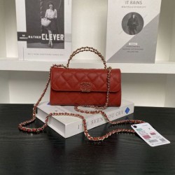 Replica Borsa Chanel Kelly Dark Horse con manico lungo AP3238 Rosso Imitazioni Falso
