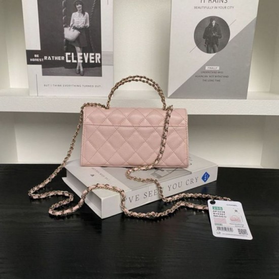 Replica Borsa Chanel Kelly Dark Horse con manico lungo AP3238 Rosa Imitazioni Falso